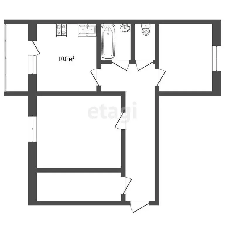 2-комнатная квартира: Борисоглебск, Гоголевская улица, 16Б (66 м) - Фото 1