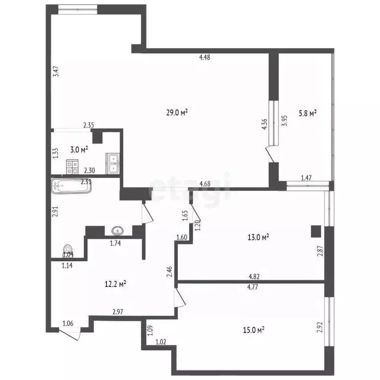 3-к кв. Московская область, Дмитров имени К.А. Аверьянова мкр, 17 ... - Фото 2