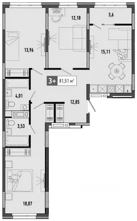 3-к кв. Тюменская область, Тюмень Рощино мкр, ул. Александра ... - Фото 2