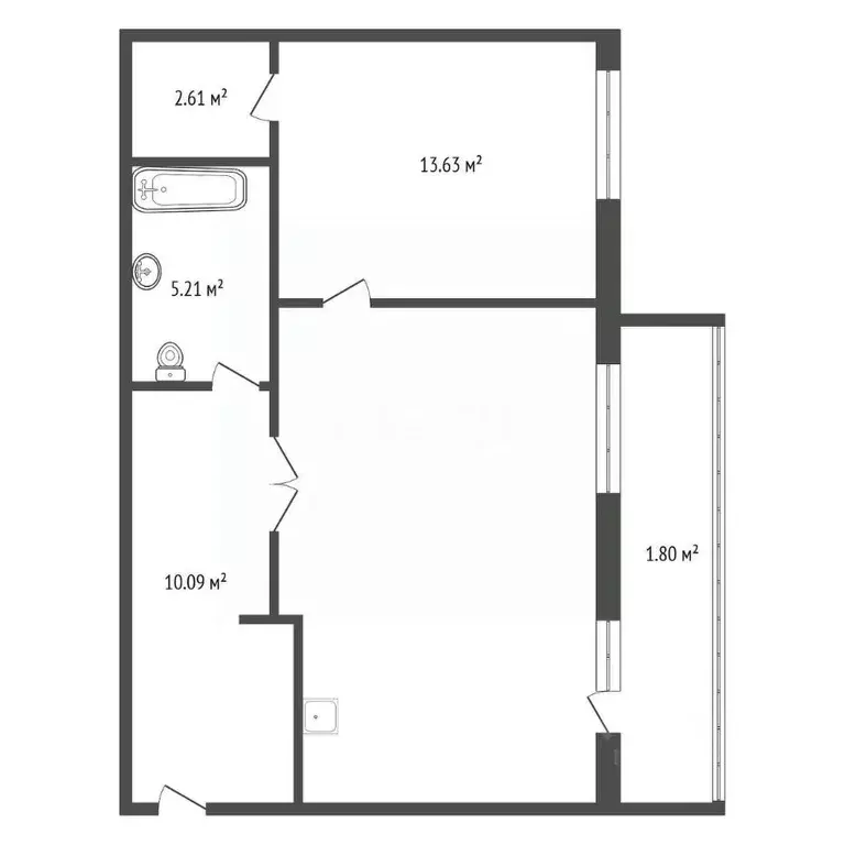 1-к кв. Красноярский край, Красноярск ул. Петра Подзолкова, 12 (57.2 ... - Фото 2