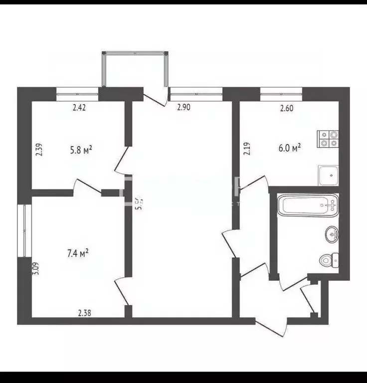 3-к кв. Ивановская область, Иваново ул. Громобоя, 56 (42.0 м) - Фото 1