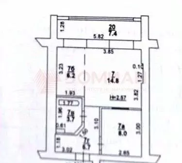 1-к кв. Ростовская область, Ростов-на-Дону Днепровский пер., 120б ... - Фото 2