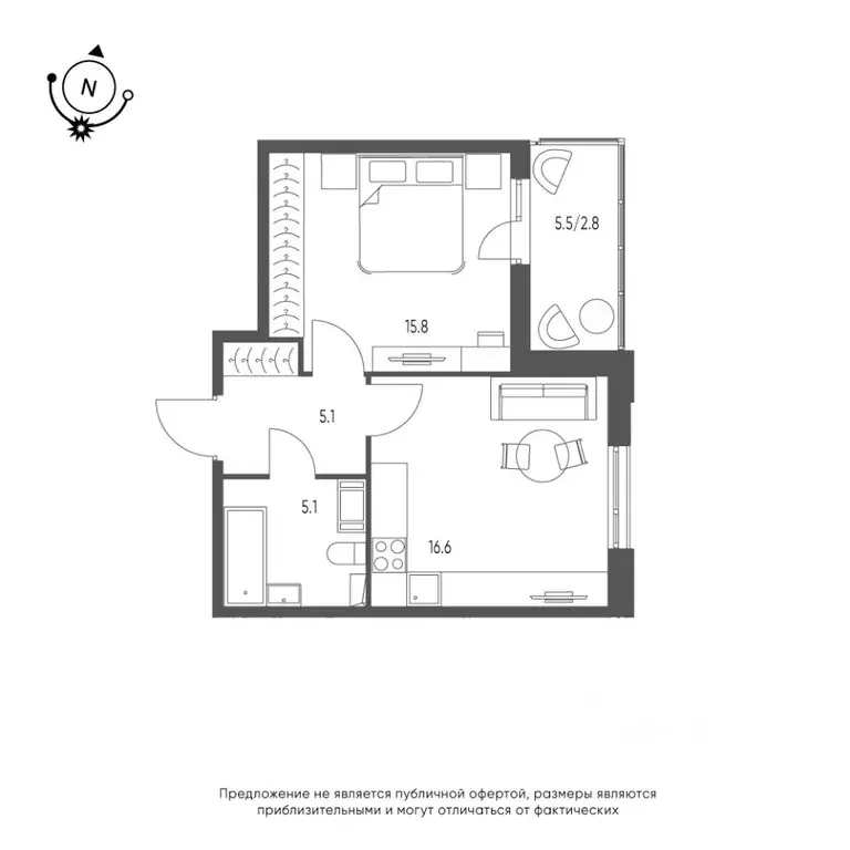 1-к кв. Омская область, Омск Зеленая река мкр, 14 (45.4 м) - Фото 0