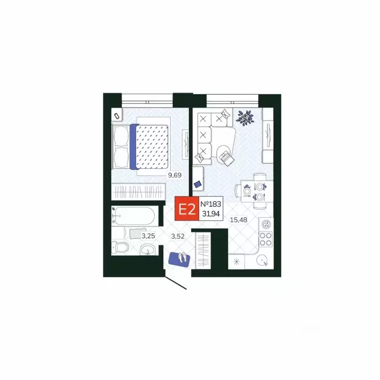 1-к кв. Тульская область, Тула Мясново мкр, Желания жилой комплекс ... - Фото 1