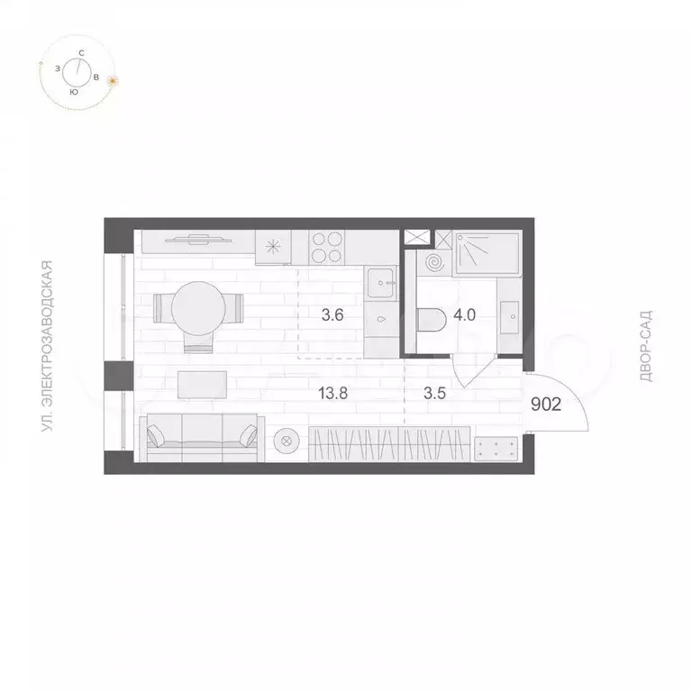 Квартира-студия, 24,9 м, 9/12 эт. - Фото 0