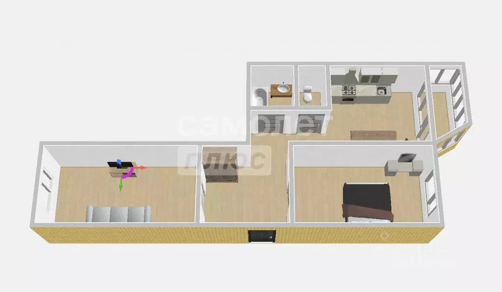 2-к кв. Московская область, Домодедово городской округ, с. Домодедово ... - Фото 2