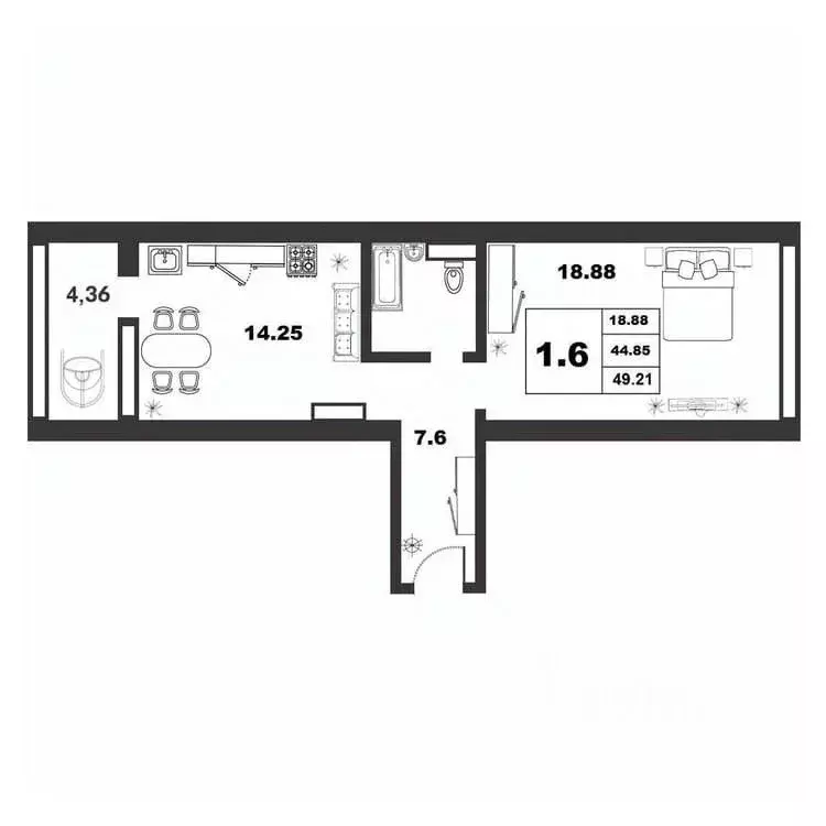 1-к кв. Новгородская область, Великий Новгород ул. Якова Павлова, 17 ... - Фото 1