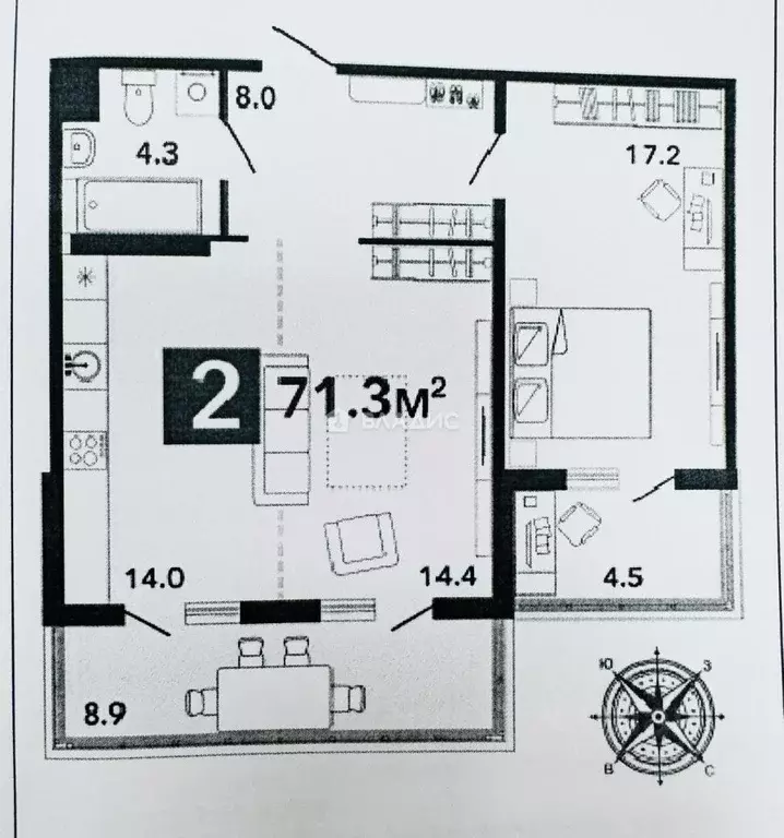 2-к кв. Пензенская область, Пензенский район, Засечный сельсовет, с. ... - Фото 2