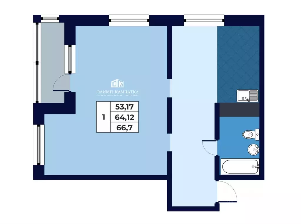 Свободной планировки кв. Камчатский край, Петропавловск-Камчатский ... - Фото 0