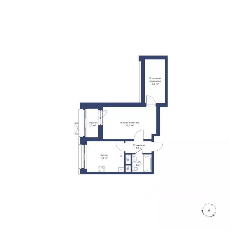 1-к кв. Московская область, Мытищи Набережная ул. (45.6 м) - Фото 1