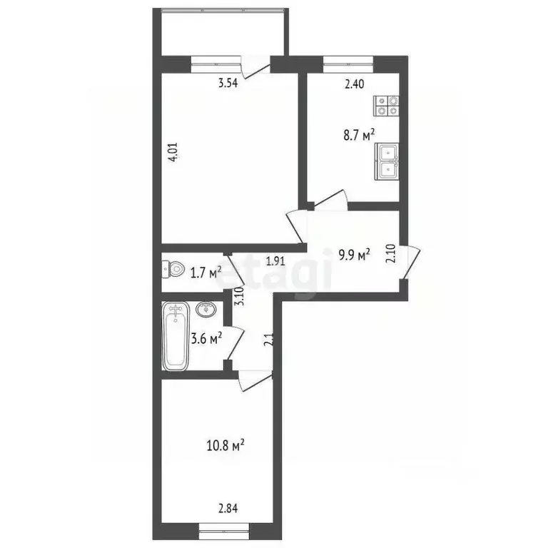 2-к кв. Костромская область, Кострома Богатырская ул., 26 (51.0 м) - Фото 1