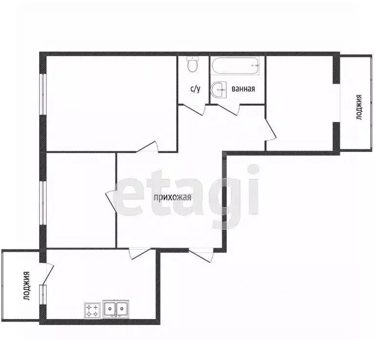 3-к кв. Костромская область, Кострома Южная ул., 34 (77.0 м) - Фото 2