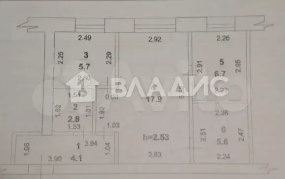 2-к. квартира, 42,8 м, 1/5 эт. - Фото 0