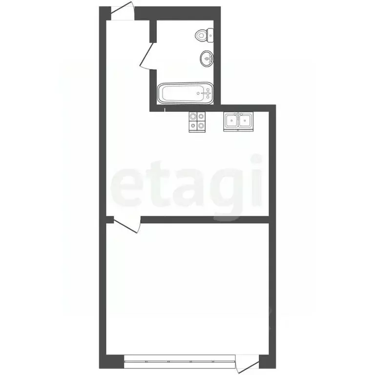 1-к кв. Севастополь Севастопольская зона ЮБК кв-л, 20А (38.5 м) - Фото 2