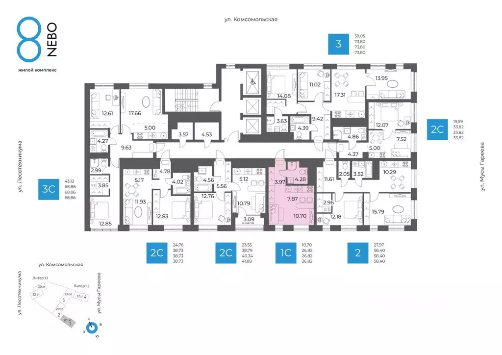 1-к кв. Башкортостан, Уфа Глумилино-1 мкр, 8-е Небо жилой комплекс ... - Фото 1