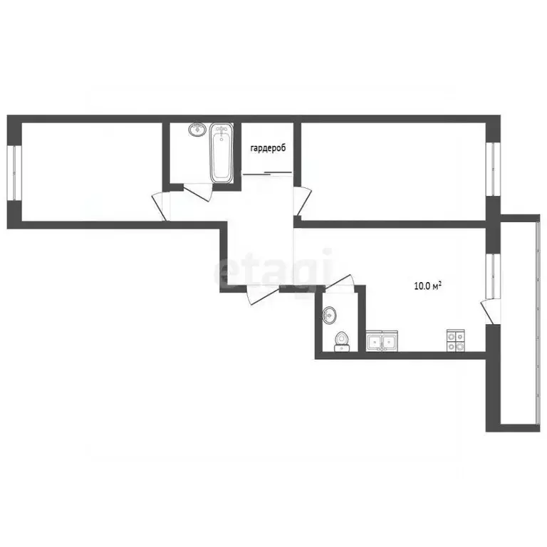 2-к кв. Тюменская область, Тюмень ул. Самарцева, 3 (64.0 м) - Фото 2