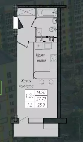 Продаётся квартира-студия, 28 м - Фото 1