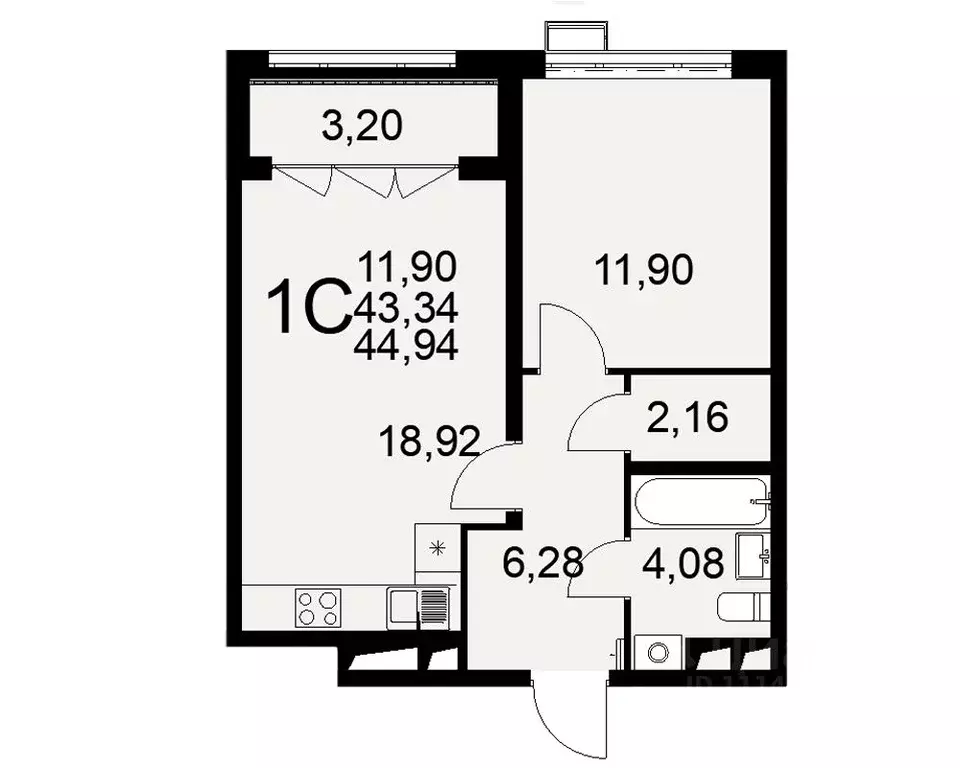 1-к кв. Тульская область, Тула Путейская ул., 11 (43.34 м) - Фото 0