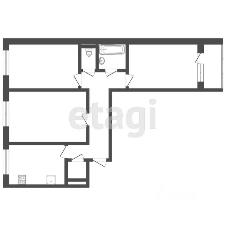 3-к кв. Тюменская область, Тюмень ул. Мебельщиков, 4 (66.3 м) - Фото 0