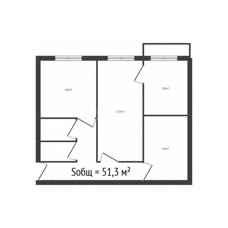 3-к кв. Брянская область, Брянск Орловская ул., 27 (51.3 м) - Фото 2