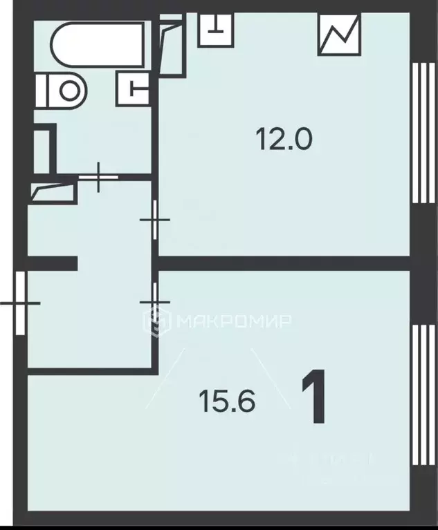 1-к кв. Москва ул. Маршала Еременко, 5к4 (35.7 м) - Фото 2