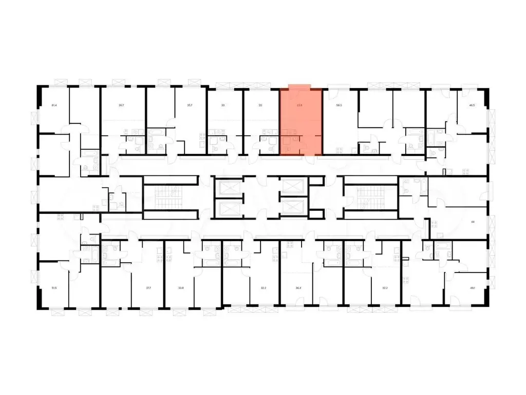 Квартира-студия, 23,8м, 9/24эт. - Фото 1