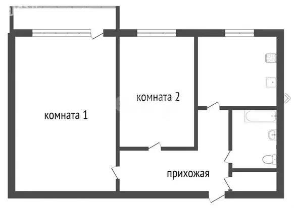 2-комнатная квартира: Черногорск, улица Дзержинского, 8 (44 м) - Фото 1