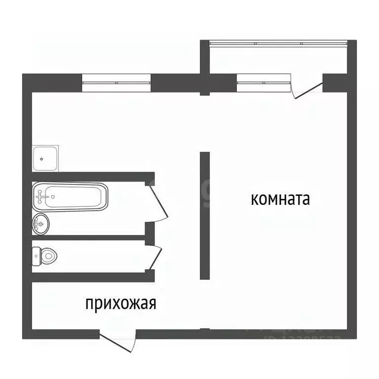 1-к кв. Красноярский край, Красноярск Новая ул., 48 (30.5 м) - Фото 2