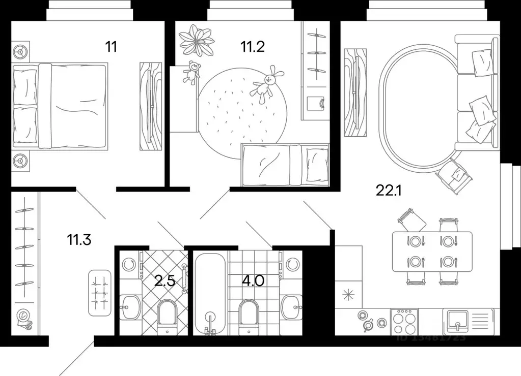 3-к кв. Пензенская область, Пенза ул. Минская, 25 (62.1 м) - Фото 1