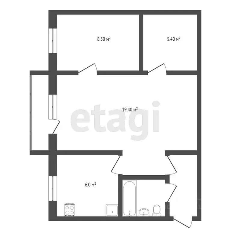 2-к кв. Омская область, Омск Московка мкр, ул. Молодогвардейская, 15 ... - Фото 2