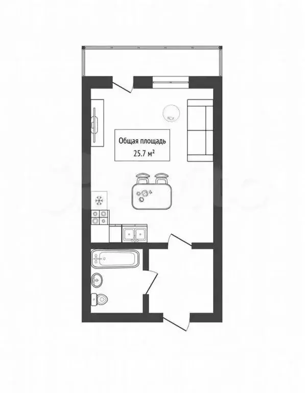 Квартира-студия: Новосибирск, микрорайон Дивногорский, улица ... - Фото 2