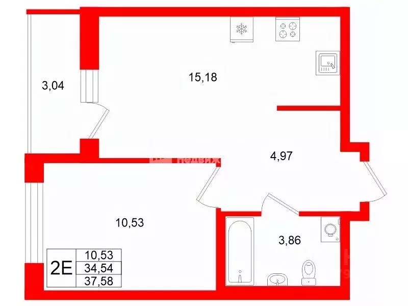 1-к кв. Ленинградская область, Всеволожский район, Свердловское ... - Фото 2