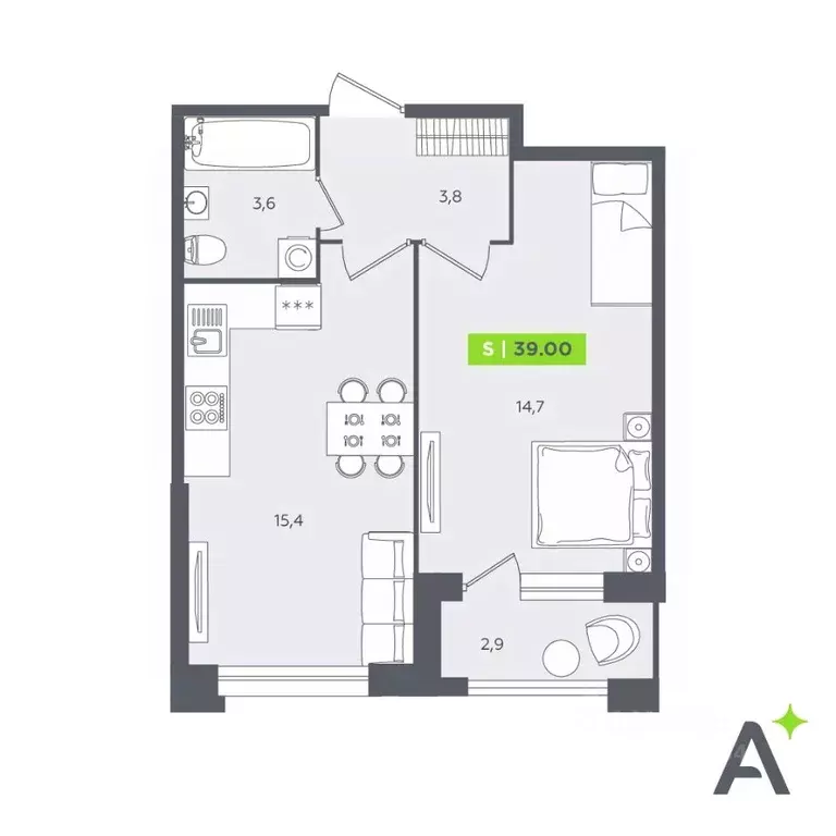 2-к кв. Санкт-Петербург Планерная ул., 87к1 (39.0 м) - Фото 0