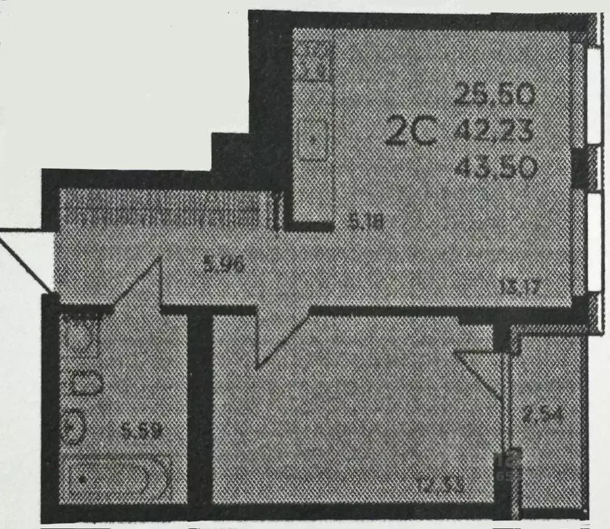 2-к кв. Башкортостан, Уфа Коммунистическая ул., 98/1 (42.3 м) - Фото 2