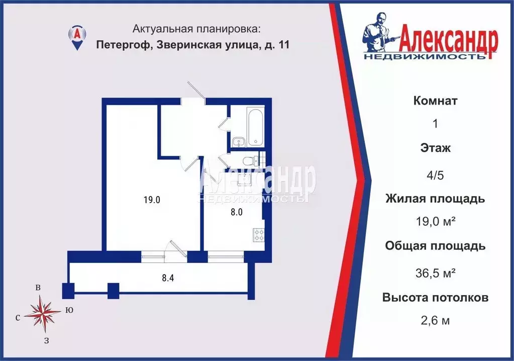1-к кв. Санкт-Петербург, Санкт-Петербург, Петергоф Зверинская ул., 11 ... - Фото 1
