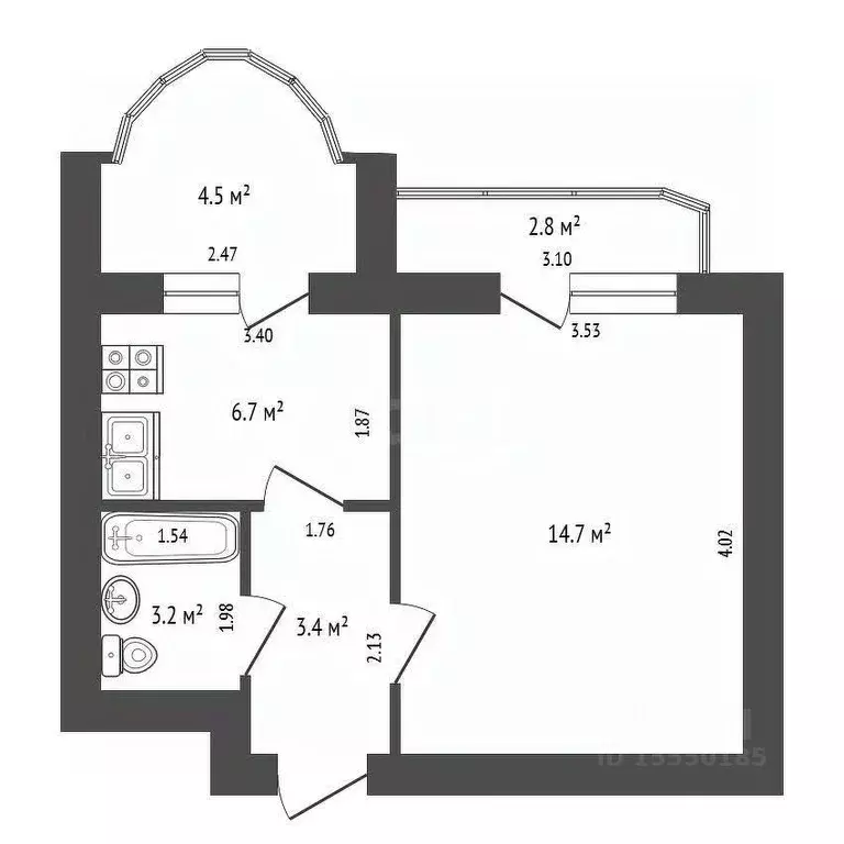1-к кв. Самарская область, Самара Республиканская ул., 60 (34.2 м) - Фото 2