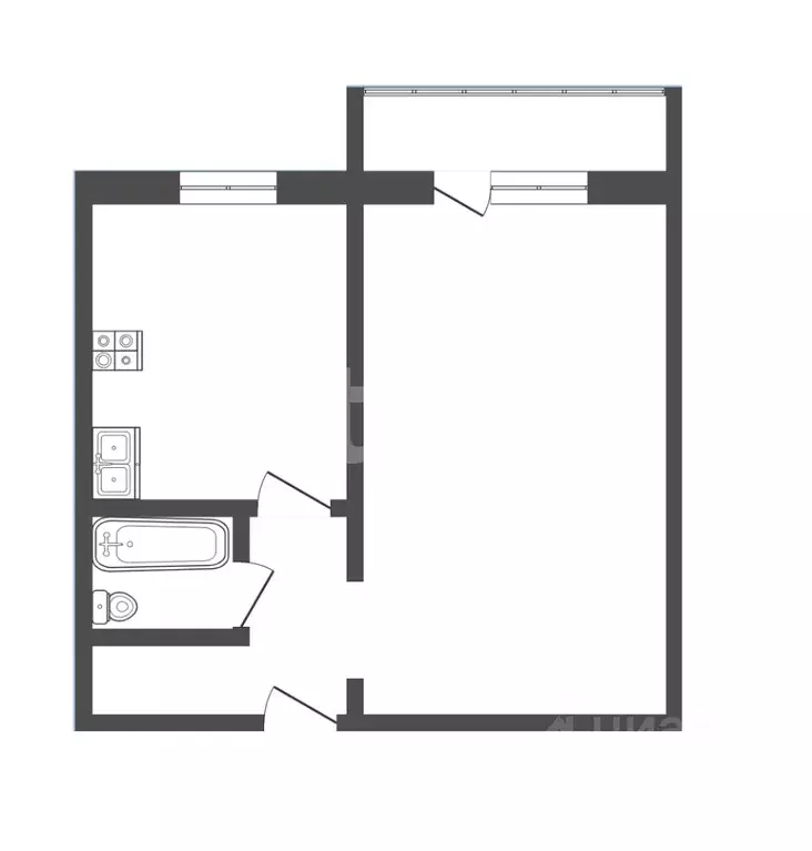 1-к кв. Кемеровская область, Прокопьевск ул. Обручева, 20 (30.0 м) - Фото 2