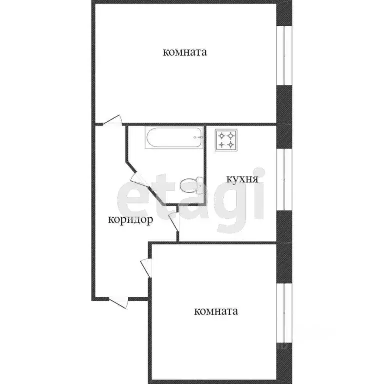 2-к кв. Ханты-Мансийский АО, Сургут ул. Губкина, 17 (39.4 м) - Фото 1