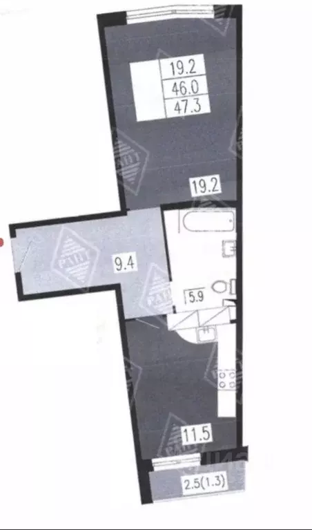 1-к кв. Санкт-Петербург ул. Маршала Казакова, 58 (46.0 м) - Фото 1