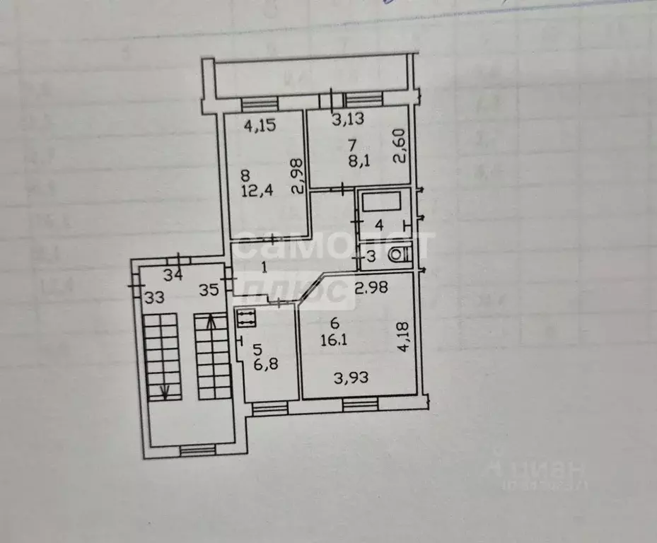 3-к кв. Калужская область, Калуга пер. Малинники, 6 (57.0 м) - Фото 2