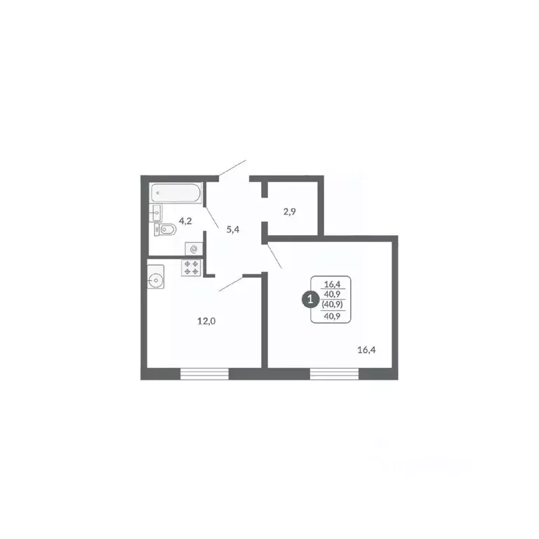 1-к кв. Кировская область, Киров ул. Потребкооперации, 34 (40.9 м) - Фото 0