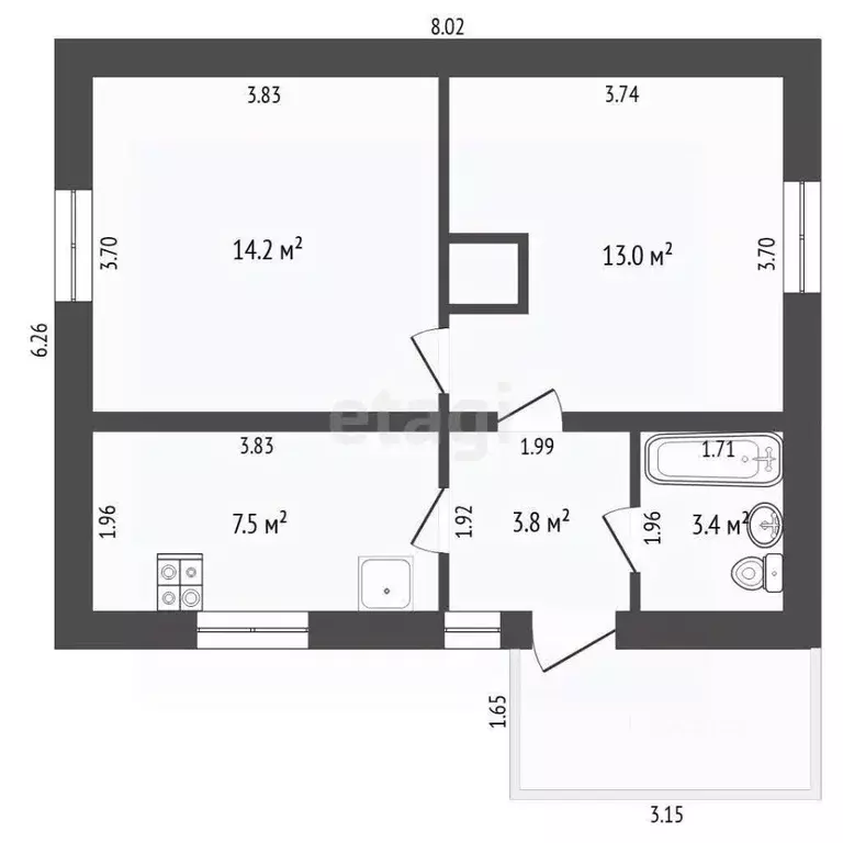 Дом в Тюменская область, Тюмень СОСН Калинка тер., ул. 2-я Садовая (48 ... - Фото 2