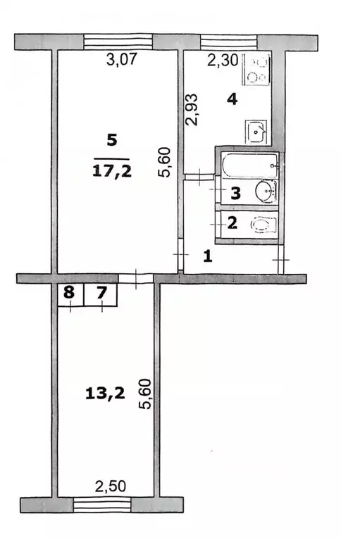 2-к кв. Белгородская область, Белгород ул. Щорса, 4 (44.1 м) - Фото 1