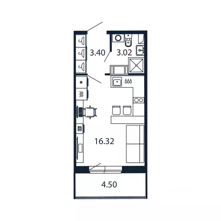 Студия Ленинградская область, Мурино Всеволожский район, просп. ... - Фото 1