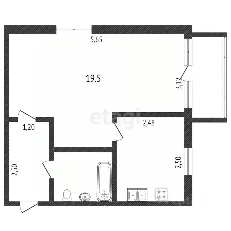 1-к кв. Тюменская область, Тюмень ул. Парфенова, 18 (31.0 м) - Фото 2