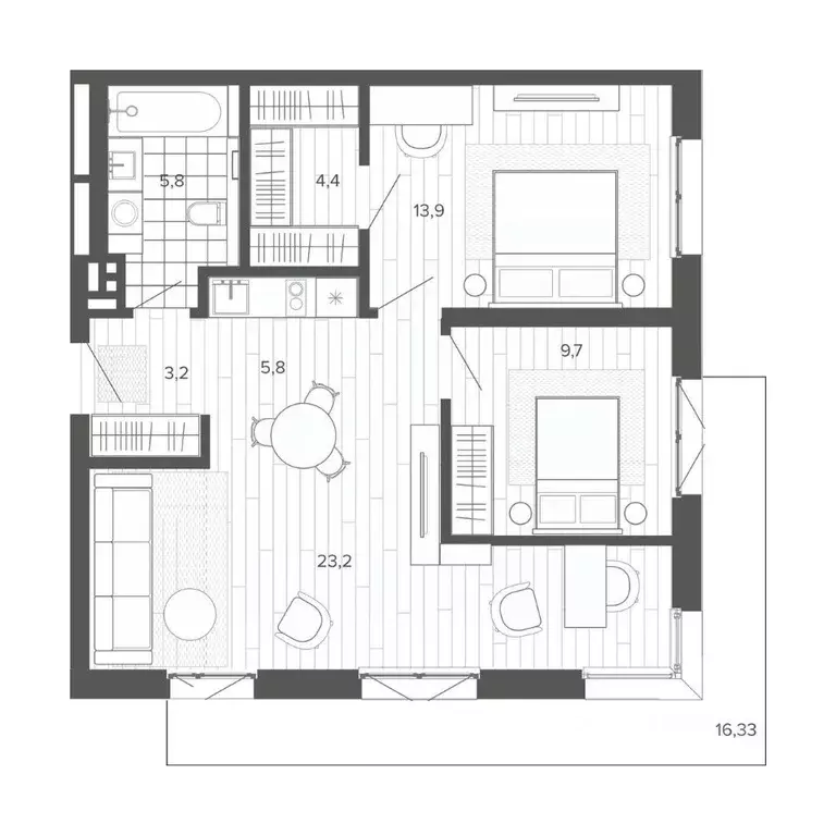 3-к кв. Алтайский край, Барнаул тракт Змеиногорский, 35Б (82.33 м) - Фото 0