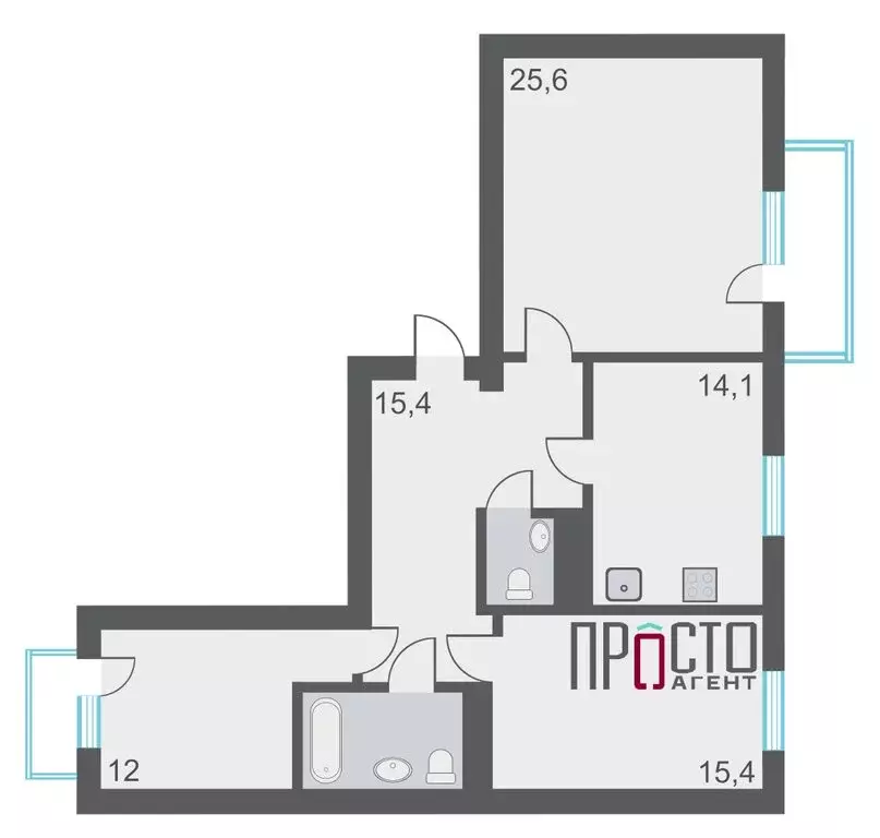 3-комнатная квартира: Екатеринбург, улица Громова, 30 (89.9 м) - Фото 1