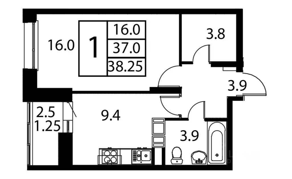 1-к кв. Московская область, Домодедово Авиационный мкр, ул. ... - Фото 1