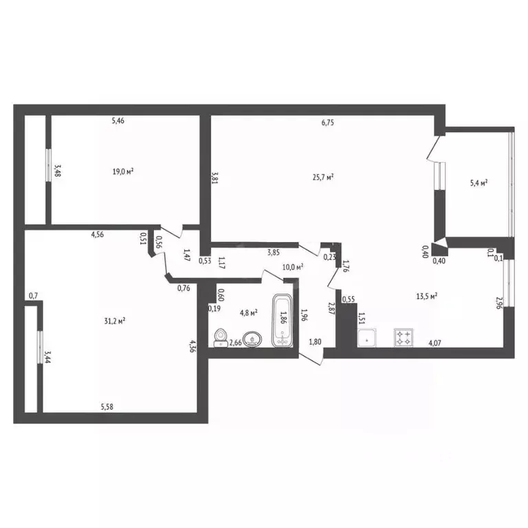 3-к кв. Башкортостан, Уфа ул. Рихарда Зорге, 70 (106.9 м) - Фото 2