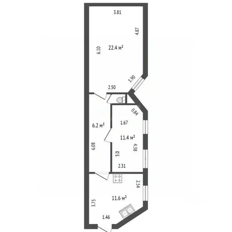 2-к кв. Санкт-Петербург 5-я Советская ул., 16 (52.6 м) - Фото 2
